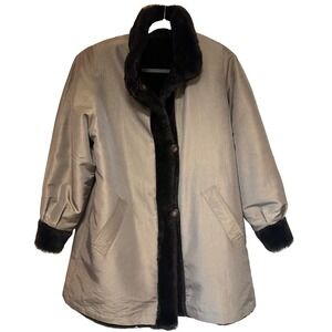 Vintage J Percy for Marvin Richards Reversible Faux Fur Coat Womens Small USA